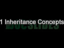1 Inheritance Concepts