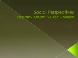 Social Perspectives