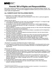 f Parents’ Bill of Rights and Responsibilities