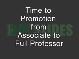 Time to Promotion from Associate to Full Professor