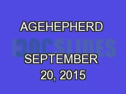 AGEHEPHERD    SEPTEMBER 20, 2015
