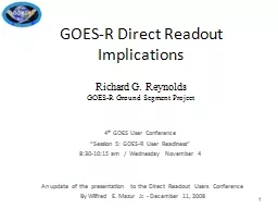 GOES-R Direct Readout Implications