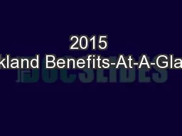 2015 Parkland Benefits-At-A-Glance