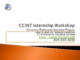 CCINT Internship Workshop