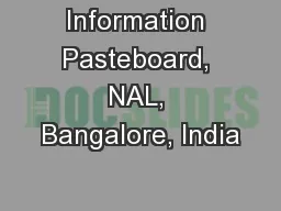 Information Pasteboard, NAL, Bangalore, India