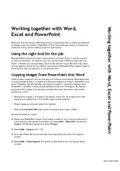 Working together with Word, Excel and PowerPoint