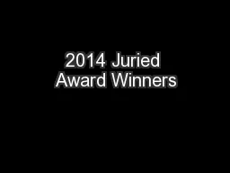 2014 Juried Award Winners