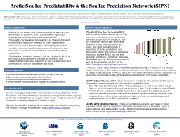 Arctic Sea Ice Predictability & the Sea Ice Prediction