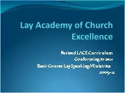 Lay Academy of Church Excellence