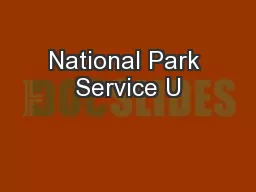 National Park Service U