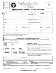 Application for Patellar Luxation DatabaseI hereby certify that the in