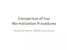 Comparison of two Normalization Procedures