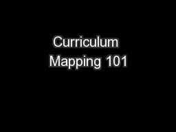 Curriculum Mapping 101
