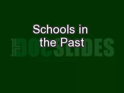 Schools in the Past