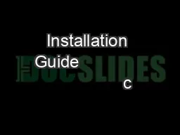 Installation Guide                              c