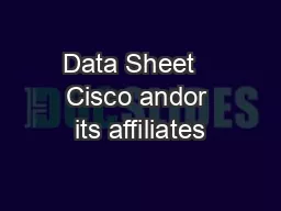 Data Sheet   Cisco andor its affiliates