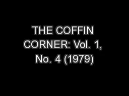 THE COFFIN CORNER: Vol. 1, No. 4 (1979)