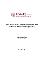 Illicit Trafficking of Cultural Patrimony and Legal