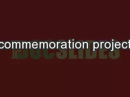commemoration project
