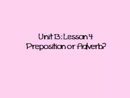 Unit 13: Lesson 4
