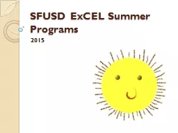 SFUSD ExCEL Summer Programs