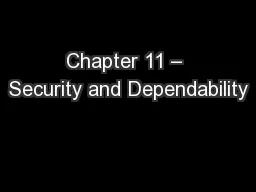 Chapter 11 – Security and Dependability