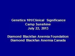 Genetics 101/Clinical Significance