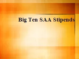 Big Ten SAA Stipends