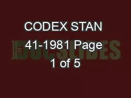 CODEX STAN 41-1981 Page 1 of 5