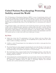 Benefits of Investing in UN Peacekeeping  Cost effectiveness: A 2006 G