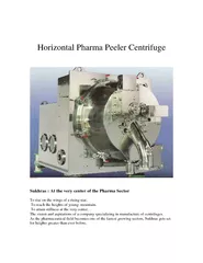 Horizontal Pharma Peeler Centrifuge     Sukhras : At the very center o
