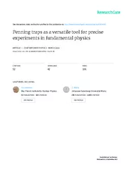 to be published in Contemporary Physics Penning traps as a versatile t