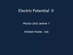 Electric Potential  II