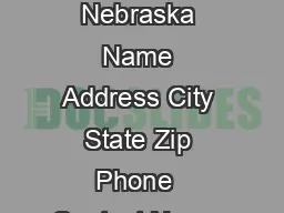 Licensed Debt Management Agencies Business Name Nebraska Name Address City State Zip Phone