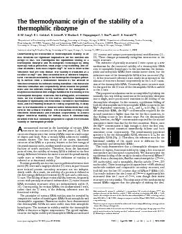 ThethermodynamicoriginofthestabilityofathermophilicribozymeX.-W.Fang*,