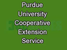 Purdue University Cooperative Extension Service 