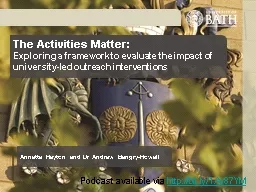 The Activities Matter: