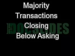 Majority Transactions Closing Below Asking
