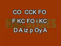 CO  CCK FO F KC FO i KC D A iz p Oy A