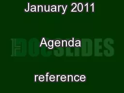 IASB/FASB Meeting January 2011 Agenda reference Agenda reference
...