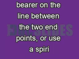 Hold the bearer on the line between the two end points, or use a spiri