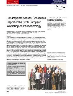 Peri-implantdiseases:ConsensusReportoftheSixthEuropeanWorkshoponPeriod