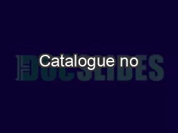 Catalogue no