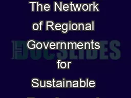 April  Network of Regional Governments for Sustainable Development  The Network of Regional