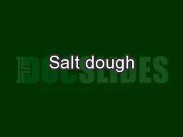 Salt dough