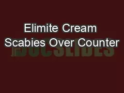 Elimite Cream Scabies Over Counter