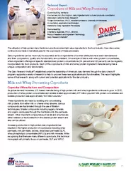 The utilization of high-protein dairy fractions currently provides hig