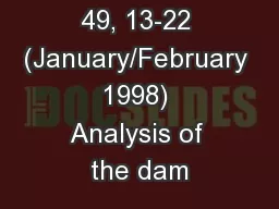 j. Cosmet. sci., 49, 13-22 (January/February 1998) Analysis of the dam