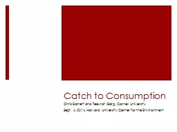 Catch to Consumption