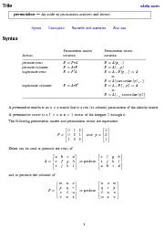 2permutation—Anasideonpermutationmatricesandvectors